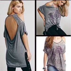 Free People Gray Short Sleeve Tee